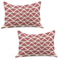 thumbnail image 1 of Fruits Knitted Quilt Pillowcover Set of 2, Watermelon Summer Fresh Organic Diet Agricultural Concept, Standard Queen Pillow Sham Bedroom, 30" x 20", Dark Coral Fern Green, by Ambesonne, 1 of 1