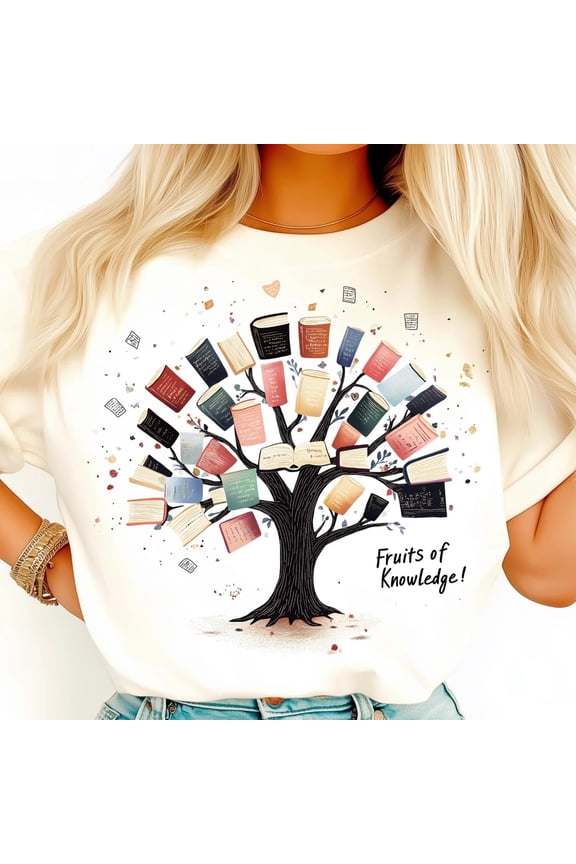 Fruits Of Knowledge Shirt, Learning Tree Shirt, Literary Reading Shirt, Education Lover Tee, Knowledge Tree , Bookworm Gift Shirt