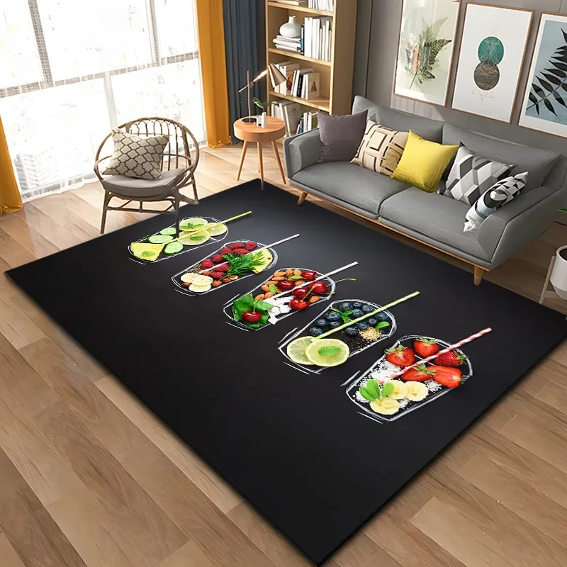 Fruits Pattern Area Rug Tropical Fruit Carpet for Home Living Room ...