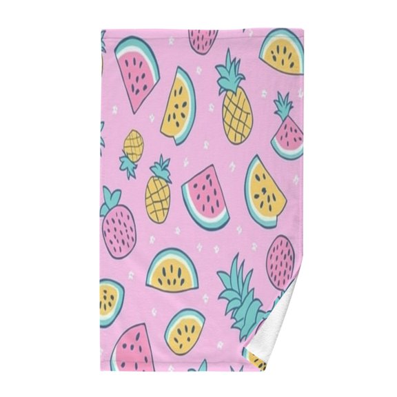Fruits Pattern Design Hand Towel Cotton 16x28 in Soft Absorbent Quick Dry Bath Face Towel