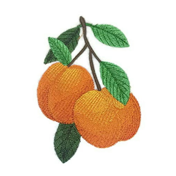 Fruits [Peaches] Embroidered Iron on/Sew Patch [4.8"x"3.2"]