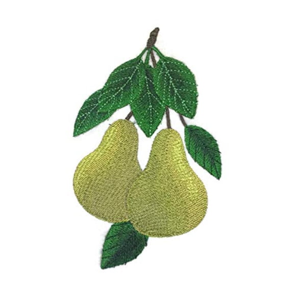 Fruits[Pears] Embroidered Iron on/Sew Patch [5.38"x3.2"]
