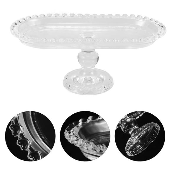 FRCOLOR Decorative Crystal Serving Tray Modern Transparent Crystal Glass 1Pc For Party