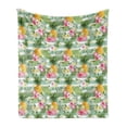 thumbnail image 1 of Fruits Soft Flannel Fleece Blanket, Tropical Plants Botany Exotic Daffodil Geometrical Lily Surreal Exotic Beauty Theme, Cozy Plush for Indoor and Outdoor Use, 50" x 60", Multicolor, by Ambesonne, 1 of 6