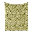 thumbnail image 1 of Fruits Soft Flannel Fleece Throw Blanket, Abstract Autumn Garden Fresh Natural Food Organic Vegetarian Diet Pattern, Cozy Plush for Indoor and Outdoor Use, 60" x 80", Khaki Brown, by Ambesonne, 1 of 5