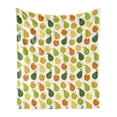 thumbnail image 1 of Fruits Soft Flannel Fleece Throw Blanket, Apple and Pears Food Botany Fresh Healthy Garden Yummy Theme, Cozy Plush for Indoor and Outdoor Use, 70" x 90", Hunter Green Yellow, by Ambesonne, 1 of 5