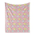 thumbnail image 1 of Fruits Soft Flannel Fleece Throw Blanket, Fruit Pattern in Pastel Tones Ornamental Vegetarian Food Farmland Harvest Cartoon, Cozy Plush for Indoor and Outdoor Use, 50" x 60", Multicolor, by Ambesonne, 1 of 5