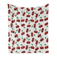 thumbnail image 1 of Fruits Soft Flannel Fleece Throw Blanket, Vibrant Cherries Vitamin Agriculture Exotic Summer Garden Pattern, Cozy Plush for Indoor and Outdoor Use, 50" x 70", Hunter Green Coconut, by Ambesonne, 1 of 5