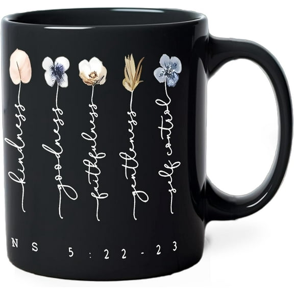 Fruits of the Spirit Christian Mugs, Christian Gifts for Women, Inspirational Religious Coffee Mugs for Women, Bible Verse Gifts, Boho Christian Ceramic Coffee Mug 11 oz
