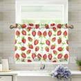 thumbnail image 1 of Fruits Strawberry Kitchen Curtains Cafe Curtains Washable Short Curtains for Small Window Bathroom Farmhouse Kitchen Basement Half Window Curtain, 27 x 24 inch Length, 2 Panels, 1 of 6