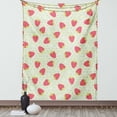 thumbnail image 1 of Fruits Tapestry, Spring Daisy Blooms Fresh Strawberry Polka Dots Cheerful Life Baby Cartoon Art, Wall Hanging for Bedroom Living Room Dorm Decor, 60W X 80L Inches, Pale Green Red, by Ambesonne, 1 of 2