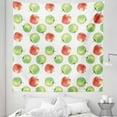 thumbnail image 1 of Fruits Tapestry, Watercolor Illustration of Granny Smiths and Celesta Brush Strokes Effect, Fabric Wall Hanging Decor for Bedroom Living Room Dorm, 5 Sizes, Dark Coral Apple Green, by Ambesonne, 1 of 1