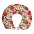 thumbnail image 1 of Fruits Travel Pillow Neck Rest, Spring Apple Slices of Flower Leaves Healthy Food Garden Harvest Pattern, Memory Foam Traveling Accessory Airplane and Car, 12", Green Dust Vermilion, by Ambesonne, 1 of 2