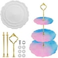 thumbnail image 1 of Fruits Trays Resin Moulds Silicone Cake Stand Mould For Resin Round Casting Mould For Dessert,Irregular Large Coaster Resin Cupcake Stand Moulds For Home Party Decoration Diy, 1 of 9