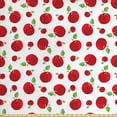 thumbnail image 1 of Ambesonne Fruits Fabric by the Yard Upholstery, Cartoon Pattern Red Apples, 10 Yards, White Green and Dark Pink, 1 of 4