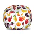thumbnail image 1 of Fruits and Vegetables Storage Toy Bag Chair, Pear Grapes Eggplant Plum Peppers Onions Bananas Orange Tomatoes, Stuffed Animal Organizer Washable Bag, Large Size, Multicolor, by Ambesonne, 1 of 3