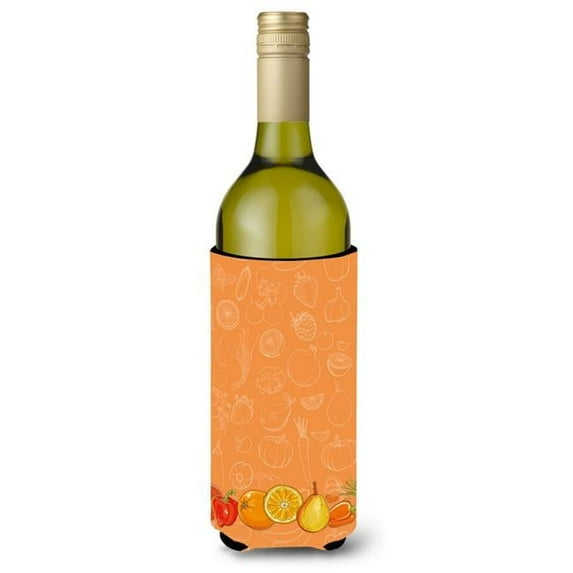 Fruits & Vegetables in Orange Wine Bottle Beverge Insulator Hugger