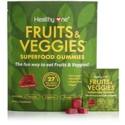 Healthy One Fruits & Veggies Superfood Gummies, Gluten-Free, Non-GMO, Vegan, Immune Support, 14 Daily Packs