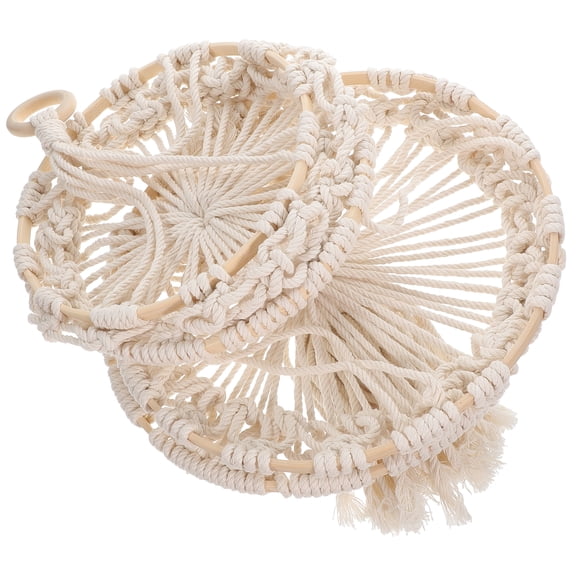 FONDOTIN Hanging Basket Bamboo Round 1Pcs 28X10In