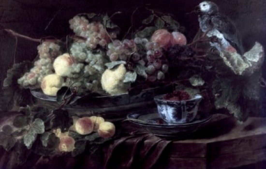 Fruits and Parrot by Jan Fyt 1640s 1611-1661 Canvas Art - Jan Fyt (24 x 36)