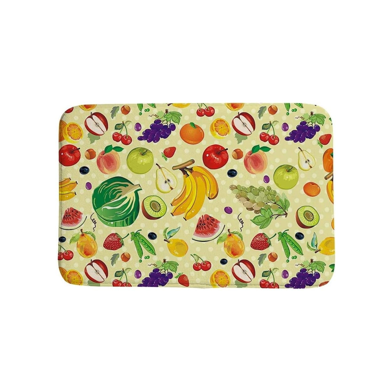 Fruits and Vegetables Bathroom NonSlip Mats,Funny Doormat Decor for