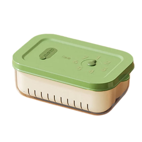 Fruits and Vegetables Container for Refrigerator Space Saving Sealed Box with Drain Basket Produce Organization Case