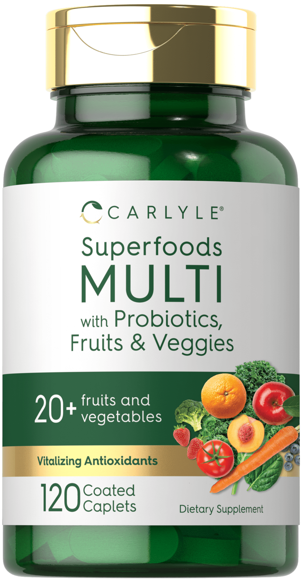 Fruits and Veggies Supplement 120 Count Superfood Multivitamin with Probiotics Made with