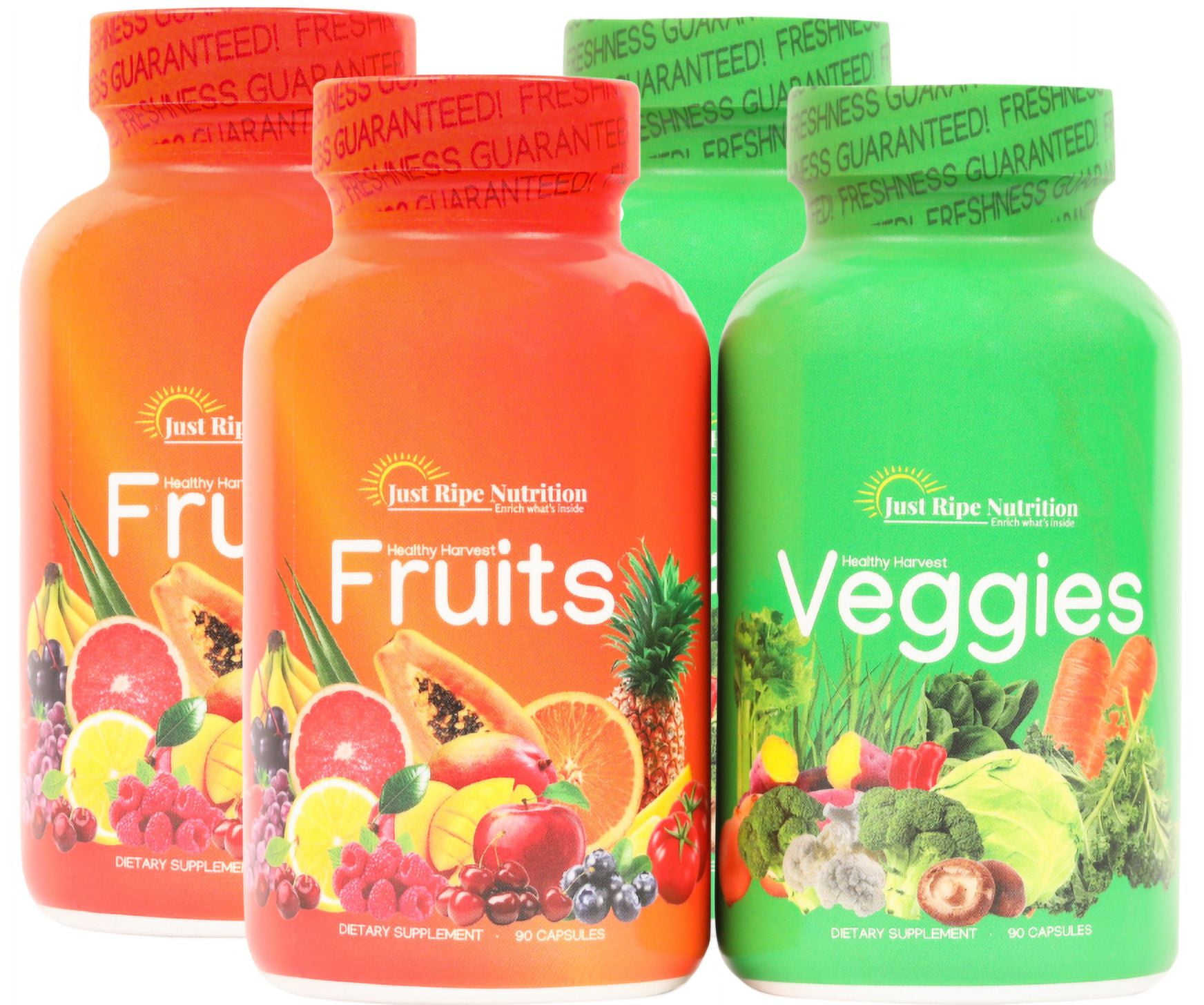 Fruits and Veggies Supplement 180 Capsules (2 Sets) By Just Ripe Nutrition