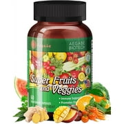 Fruits and Veggies Supplement,Made from 36 Superfood Ingredients,natural fiber,vitamins,Minerals,60-day supply