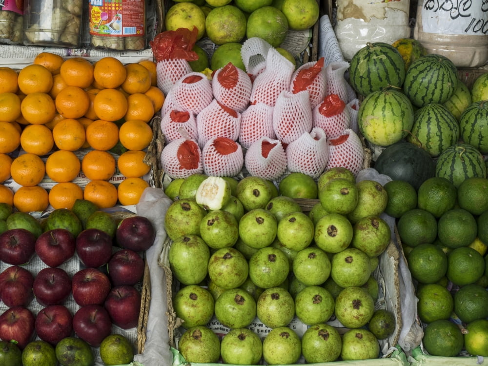 Fruits and vegetables for sale in the Central Market Kandy Central Province Sri Lanka Canvas Art - Panoramic Images (12 x 16)