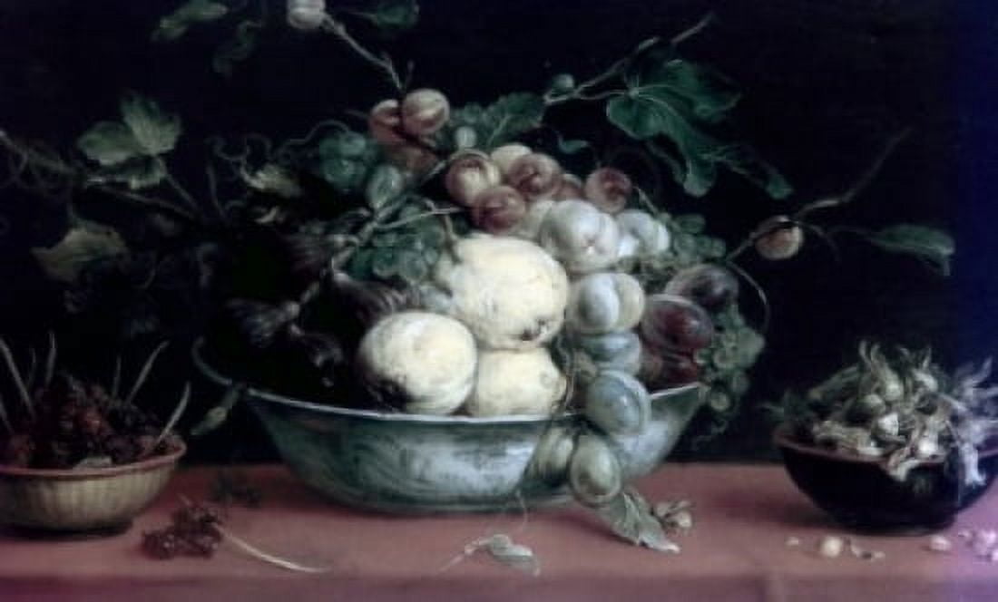 Fruits in a Bowl on a Red Table Cloth by Frans Snyders 1579-1657 Canvas Art - Frans Snyders (18 x 24)