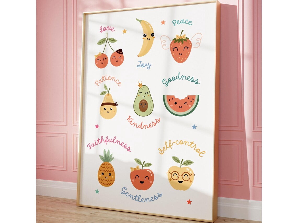 Fruits of The Spirit Wall Art Ministry Decor Children Bible Verse ...
