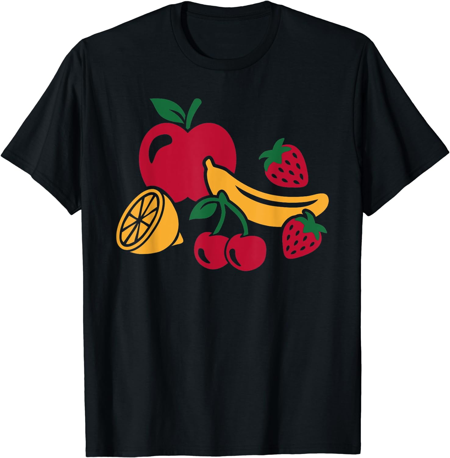 Fruits With Apple, Banana, Cherry And Strawberries T-Shirt Fruits With Apple, Banana, Cherry And Strawberries T-Shirt