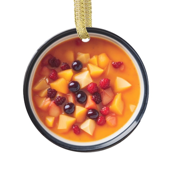 Fruitsoup Fruit Soup Food Lovers Foodie Novelty Holiday Christmas Ornament Xmas Tree Gift (Flat Design Printed on Ceramic, Not 3D)