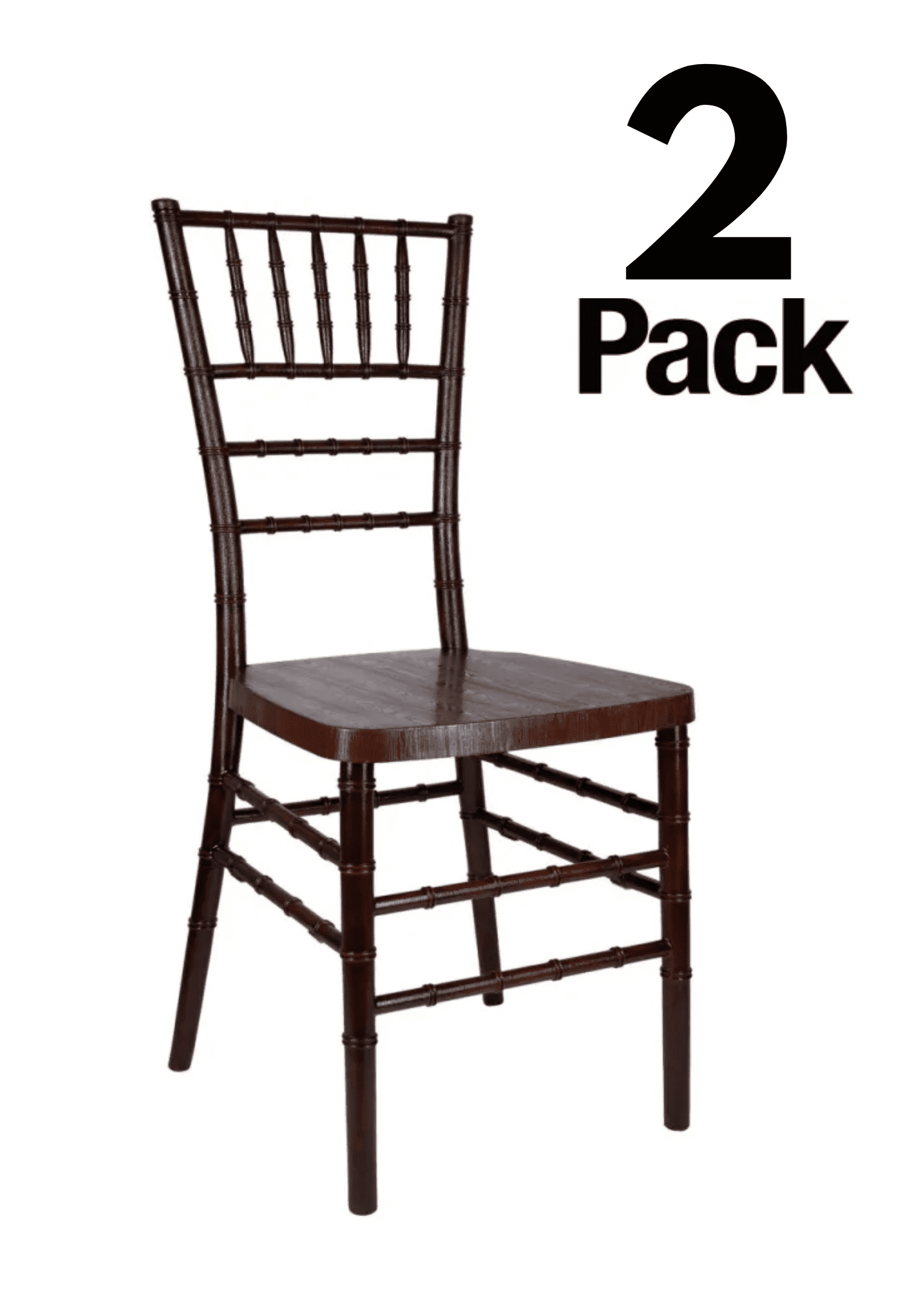 Fruitwood Resin Chiavari Dining Side Chairs with Steel Skeleton, Set of 2