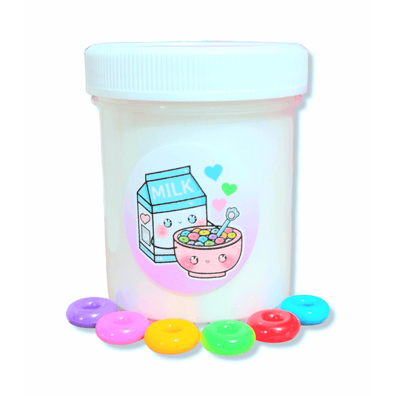 Froot Loops Cereal Milk Thick & Glossy Slime Sensory Fidget Toy 4oz Hoshimi Slimes