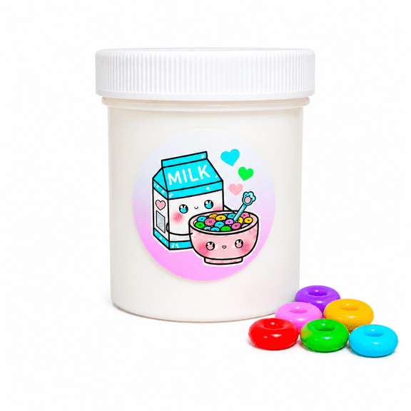 Hoshimi Slimes Fruity Cereal Milk Thick Glossy Slime with Cereal Charms, 4 oz