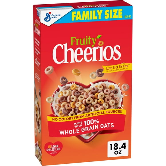 Fruity Cheerios, Heart Healthy Whole Grain Oat Cereal, Gluten Free, Family Size, 18.4 oz
