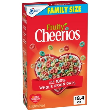 Fruity Cheerios, Heart Healthy Gluten Free Breakfast Cereal, Family Size, 18.4 oz
