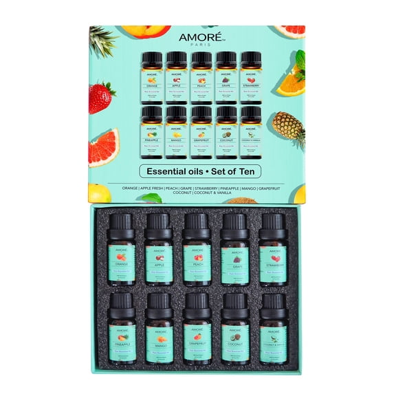 Fruity Fragrance Premium Aromatherapy Diffuser Oils Set For Candle & Soap Making - 10-Pack