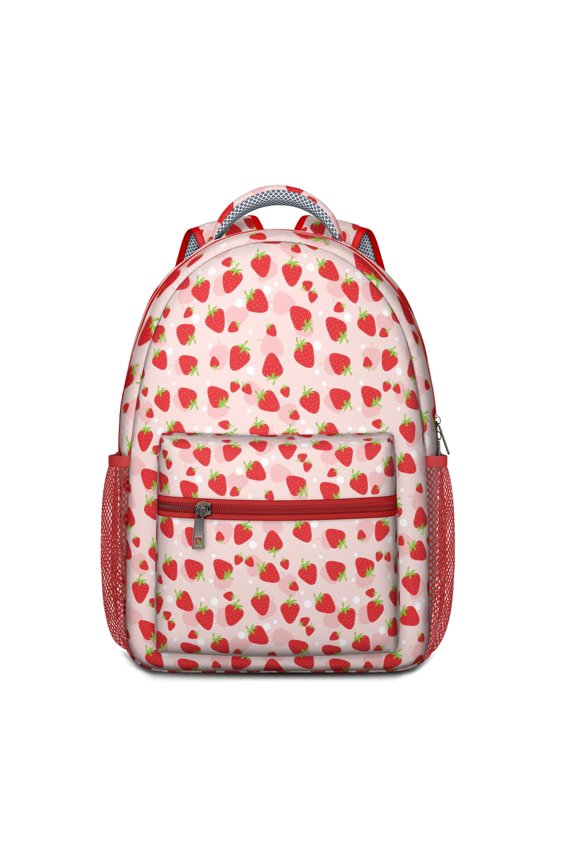 Fruity Fresh Summer Backpack - Ergonomic Student Bag with Side Pocket for Bottles