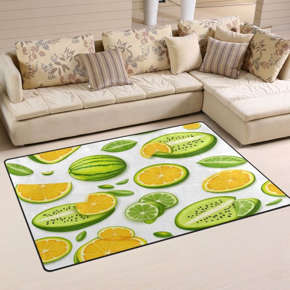 Fruity Fun Soft Polyester Area Rug 60''x39'', Non Slip, Memory Foam, Water Absorbent