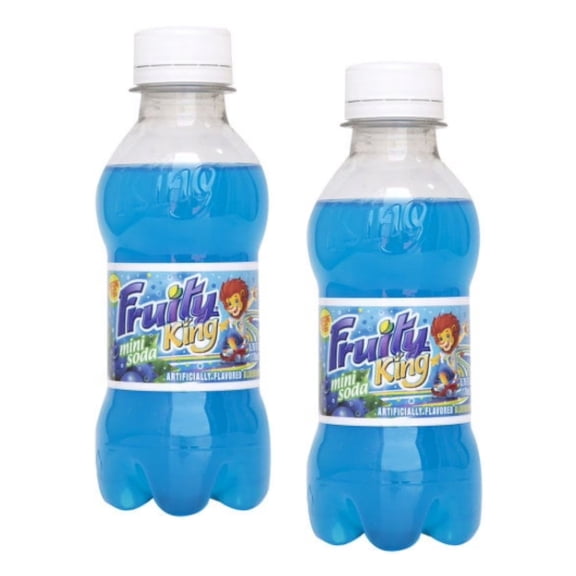 Fruity King Mini Soda, Blueberry Flavor, 5.75 fl oz Bottles (2 Pack)