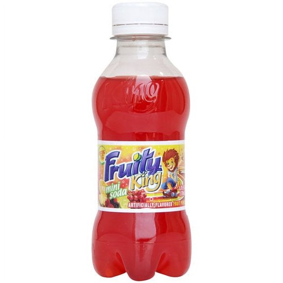 Fruity King Mini Soda, Fruit Punch Flavor, 5.75 Fl Oz