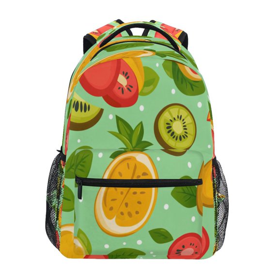 Fruity Pattern Stylish Large Backpack 15L Self-Standing Durable Twill for School, Office and Travel Use