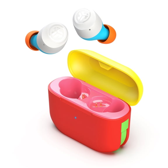JLab Go Pop+ True Wireless Earbuds, Confetti, Bluetooth, IPX4, Be Aware Mode, Customize Sound, Controls