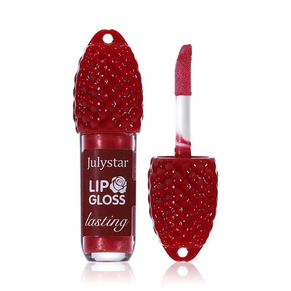Fruity Scent Clear Red Lip Gloss, Julystar Ultra Hydrating Plump Lip Oil, Light Thin Non-Greasy Gloss Finish Repair Dry Chapped Lips