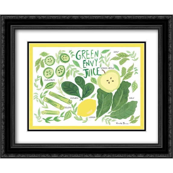 Fruity Smoothie III 2x Matted 24x20 Black Ornate Framed Art Print by Zaman, Farida