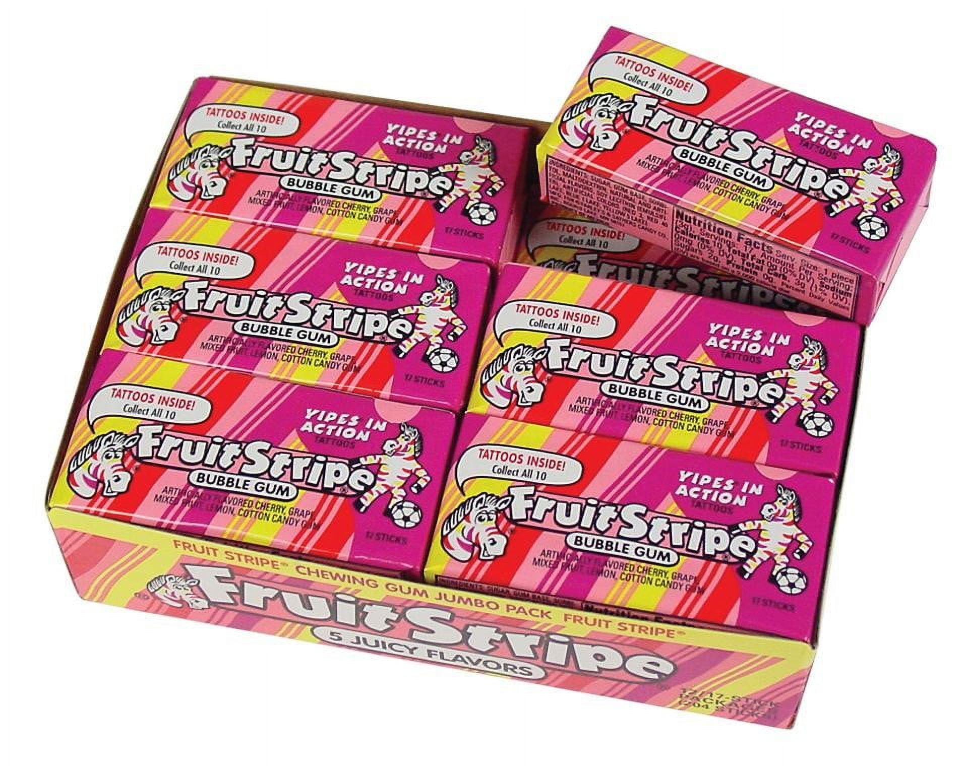 Fruity Stripe Fruity Stripe Bubble Gum, Assorted Flavors, 1.8 Oz (Innerpack of 12)