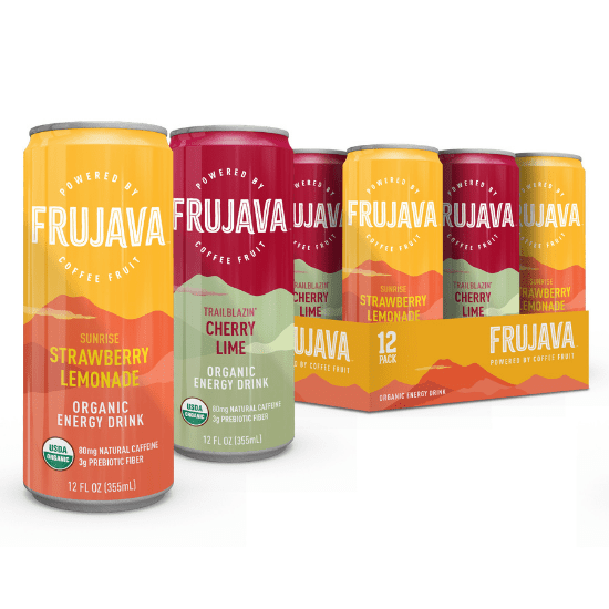 Frujava Energy Drink Variety Pack, Natural Caffeine from Coffee, Organic, Gluten-Free, Vegan, 80mg of Caffeine, Organic Clean Energy Drink Alternative, 12 Fl Oz (Pack of 12)